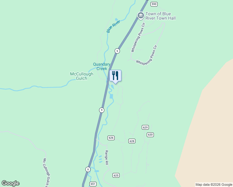 map of restaurants, bars, coffee shops, grocery stores, and more near 4192 Colorado 9 in Breckenridge