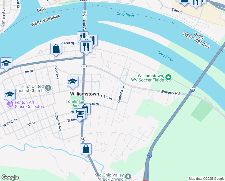 map of restaurants, bars, coffee shops, grocery stores, and more near 409 Lombardy Dr in Williamstown