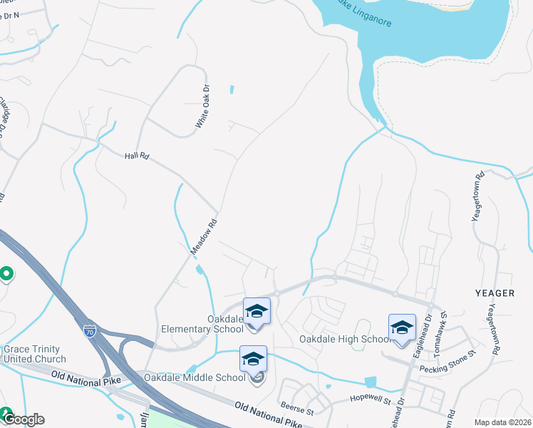 map of restaurants, bars, coffee shops, grocery stores, and more near 6101 Meadow Road in Frederick
