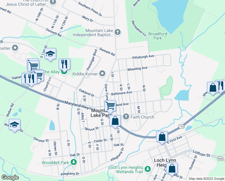 map of restaurants, bars, coffee shops, grocery stores, and more near 513 I Street in Oakland
