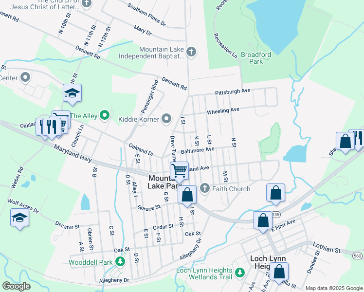 map of restaurants, bars, coffee shops, grocery stores, and more near 513 I Street in Oakland