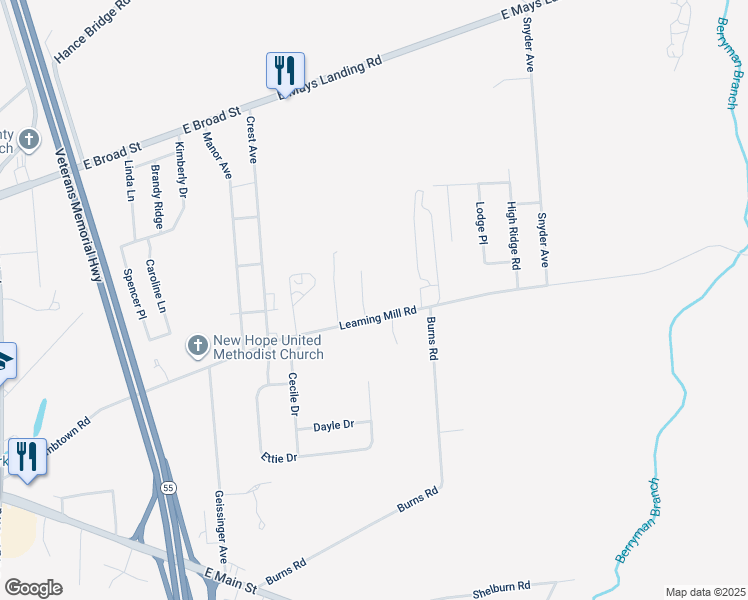 map of restaurants, bars, coffee shops, grocery stores, and more near 9 Greenlawn Court in Millville
