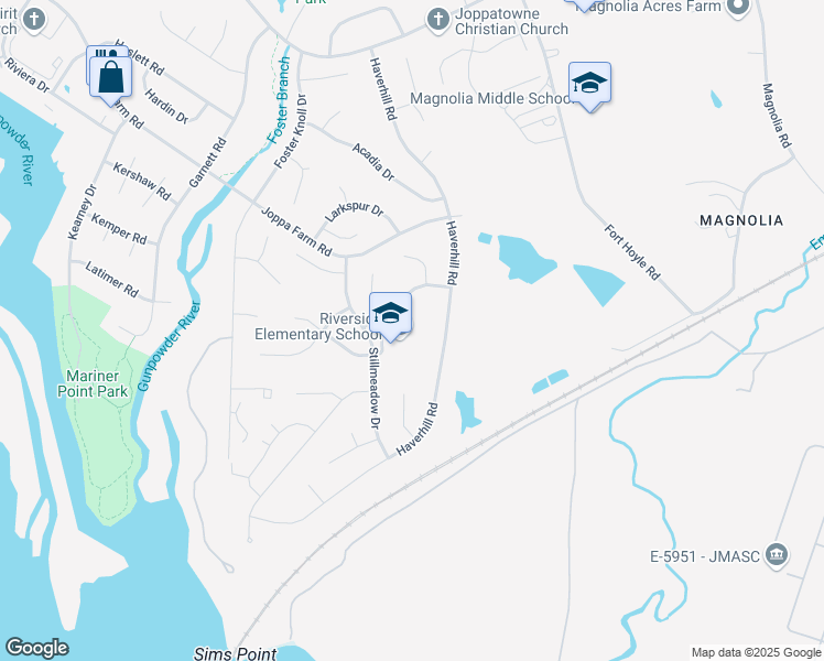 map of restaurants, bars, coffee shops, grocery stores, and more near 211 Stillmeadow Drive in Joppatowne
