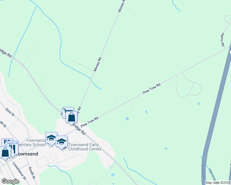 map of restaurants, bars, coffee shops, grocery stores, and more near 169 Pine Tree Road in Townsend