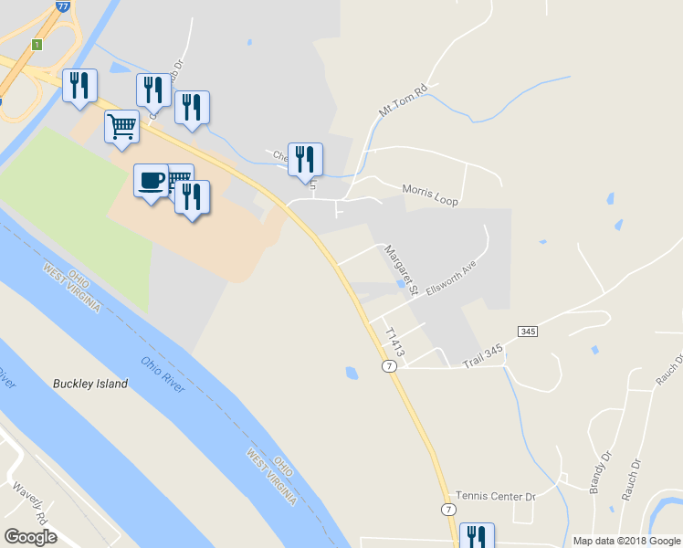 map of restaurants, bars, coffee shops, grocery stores, and more near 3 Pike Street in Marietta
