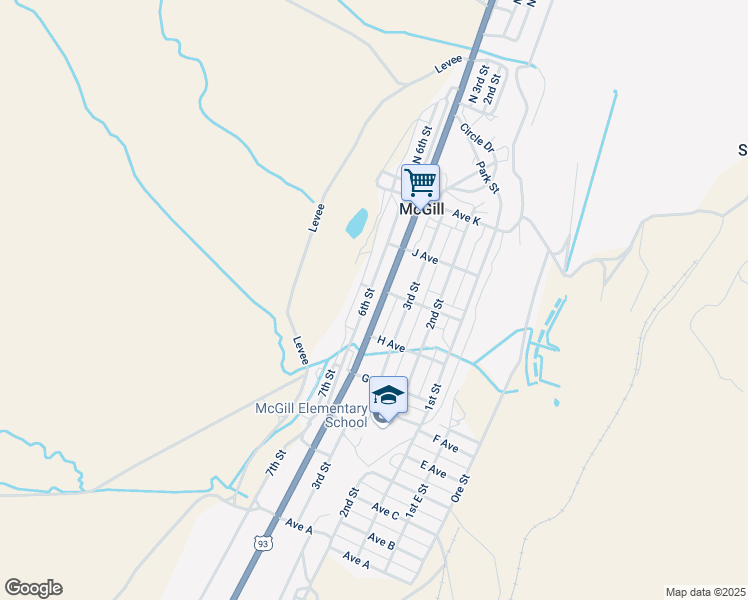 map of restaurants, bars, coffee shops, grocery stores, and more near 41B South 4th Street in McGill