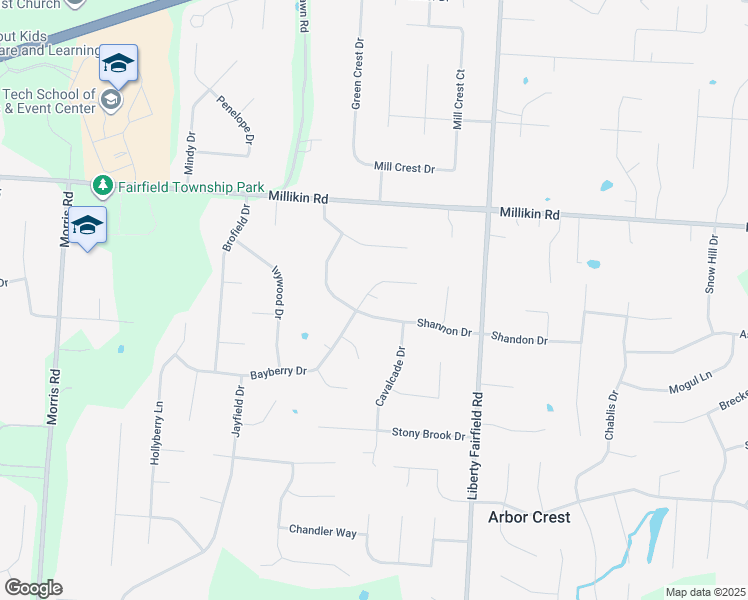 map of restaurants, bars, coffee shops, grocery stores, and more near 4115 Bayberry Court in Hamilton