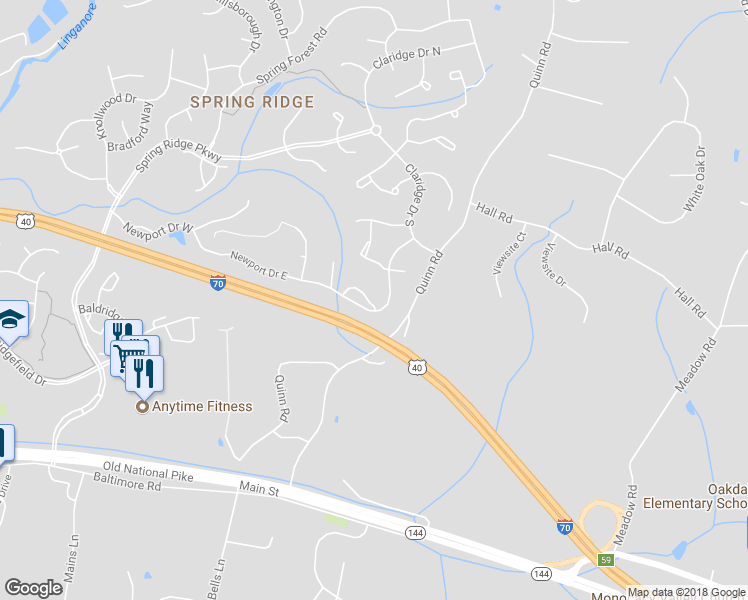 map of restaurants, bars, coffee shops, grocery stores, and more near 9440 Berkley Lane in Frederick