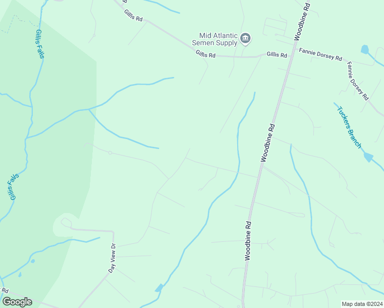 map of restaurants, bars, coffee shops, grocery stores, and more near 6297 Farmington Lane in Woodbine