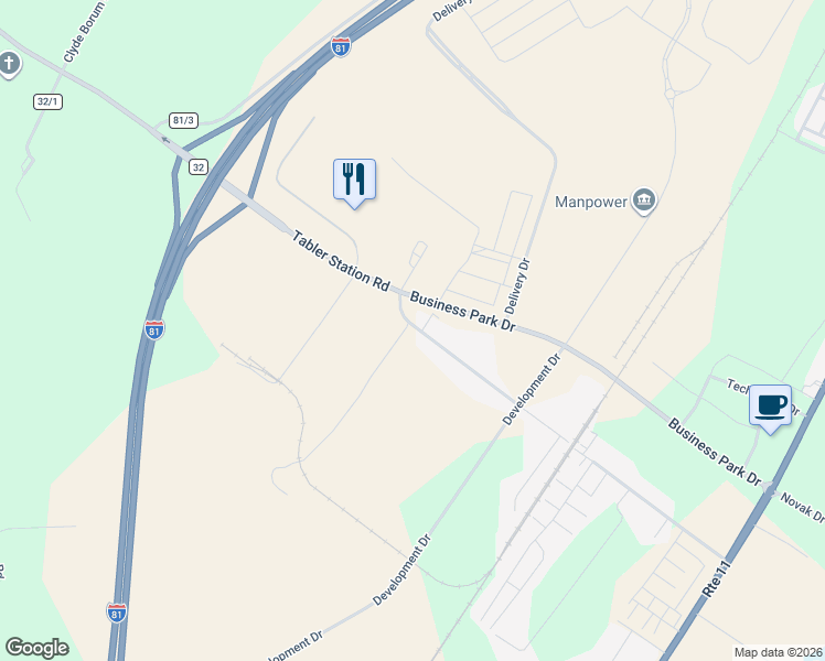 map of restaurants, bars, coffee shops, grocery stores, and more near 5130 Tabler Station Road in Inwood