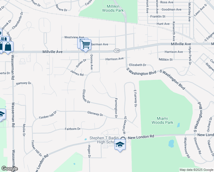 map of restaurants, bars, coffee shops, grocery stores, and more near 232 South Gersam Avenue in Hamilton