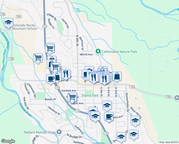 map of restaurants, bars, coffee shops, grocery stores, and more near 619-659 Lincoln Avenue in Carbondale