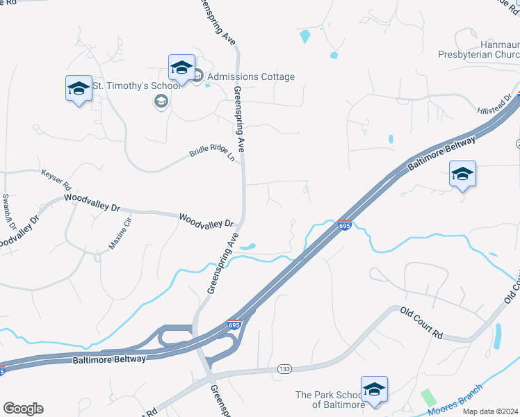 map of restaurants, bars, coffee shops, grocery stores, and more near 6 Ice Pond Court in Pikesville