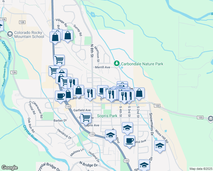 map of restaurants, bars, coffee shops, grocery stores, and more near 659 Lincoln Avenue in Carbondale