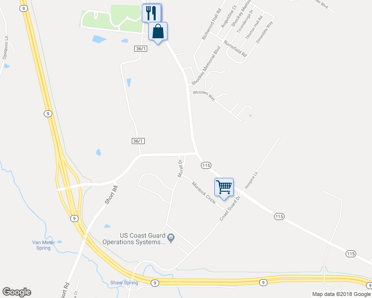 map of restaurants, bars, coffee shops, grocery stores, and more near 1937 Short Road in Kearneysville