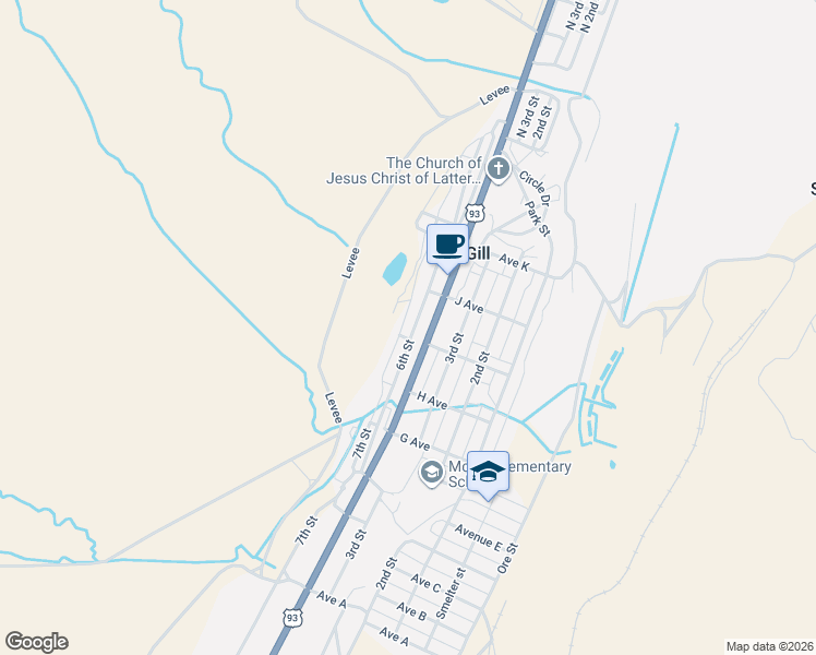map of restaurants, bars, coffee shops, grocery stores, and more near 38 South 4th Street in McGill
