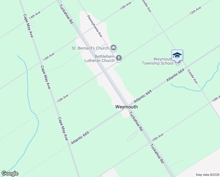map of restaurants, bars, coffee shops, grocery stores, and more near 47 South Jersey Avenue in Atlantic County