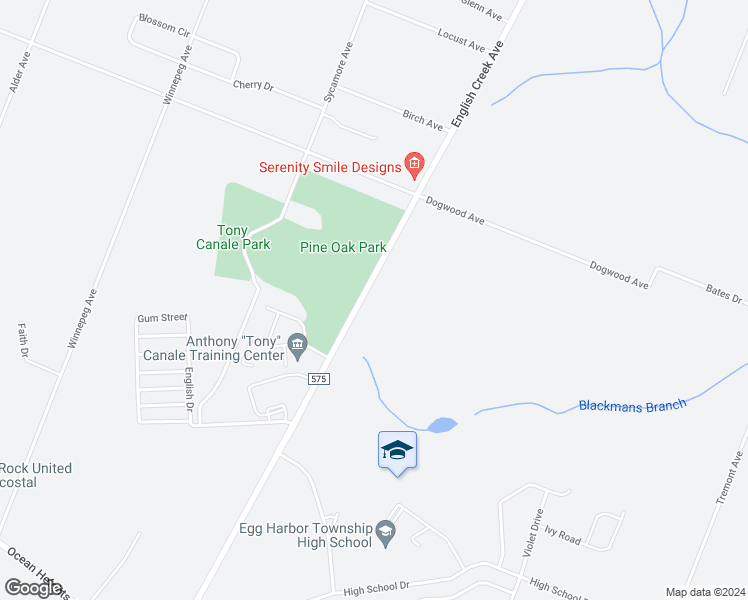 map of restaurants, bars, coffee shops, grocery stores, and more near 5022 English Creek Avenue in Egg Harbor Township
