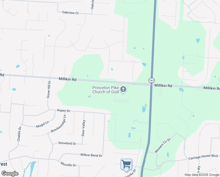 map of restaurants, bars, coffee shops, grocery stores, and more near 4789 Millikin Road in Butler County