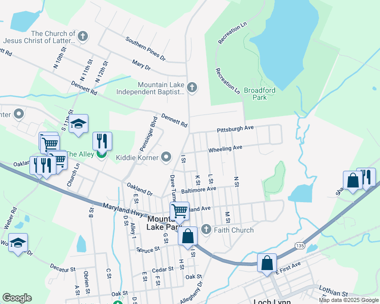 map of restaurants, bars, coffee shops, grocery stores, and more near 800 K Street in Oakland