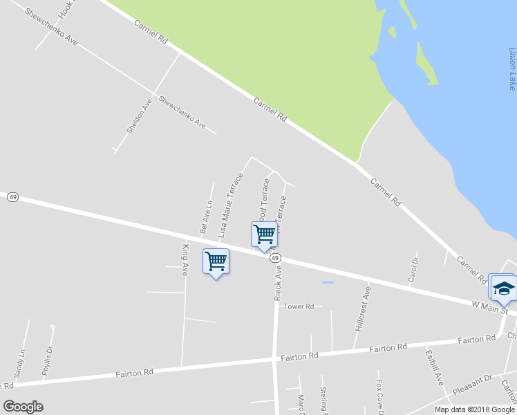 map of restaurants, bars, coffee shops, grocery stores, and more near 12 Westwood Terrace in Millville