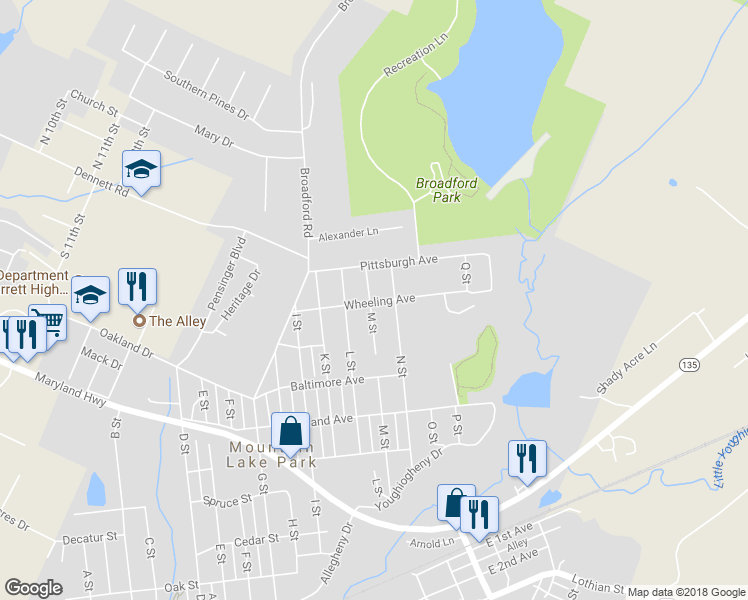 map of restaurants, bars, coffee shops, grocery stores, and more near 1200 Wheeling Avenue in Oakland