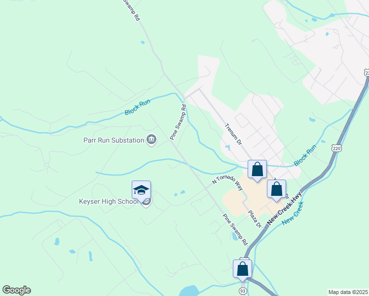 map of restaurants, bars, coffee shops, grocery stores, and more near 562 Pine Swamp Road in Keyser