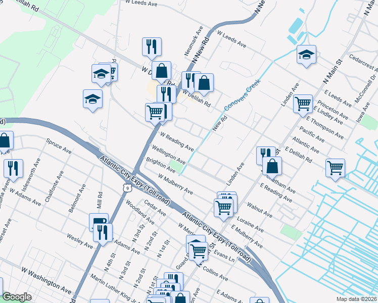 map of restaurants, bars, coffee shops, grocery stores, and more near 312 Wellington Avenue in Pleasantville