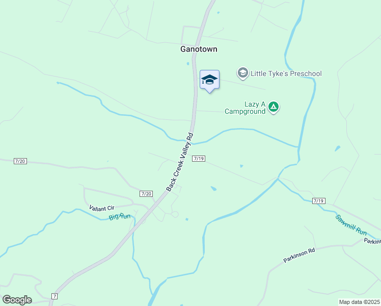 map of restaurants, bars, coffee shops, grocery stores, and more near 15 East Ganotown Road in Hedgesville
