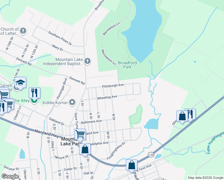 map of restaurants, bars, coffee shops, grocery stores, and more near 1204 Pittsburg Avenue in Oakland
