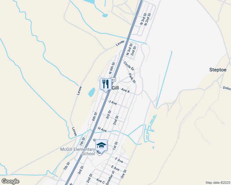 map of restaurants, bars, coffee shops, grocery stores, and more near 2 3rd Street in McGill
