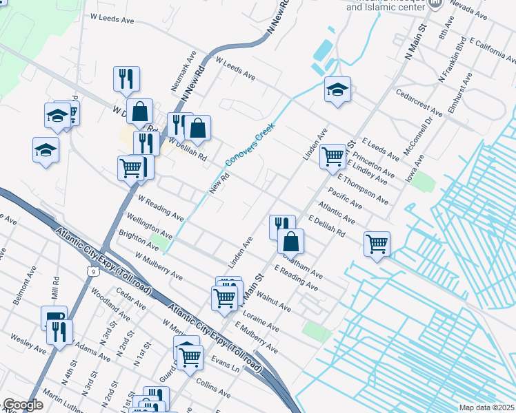 map of restaurants, bars, coffee shops, grocery stores, and more near 846 Florence Avenue in Pleasantville