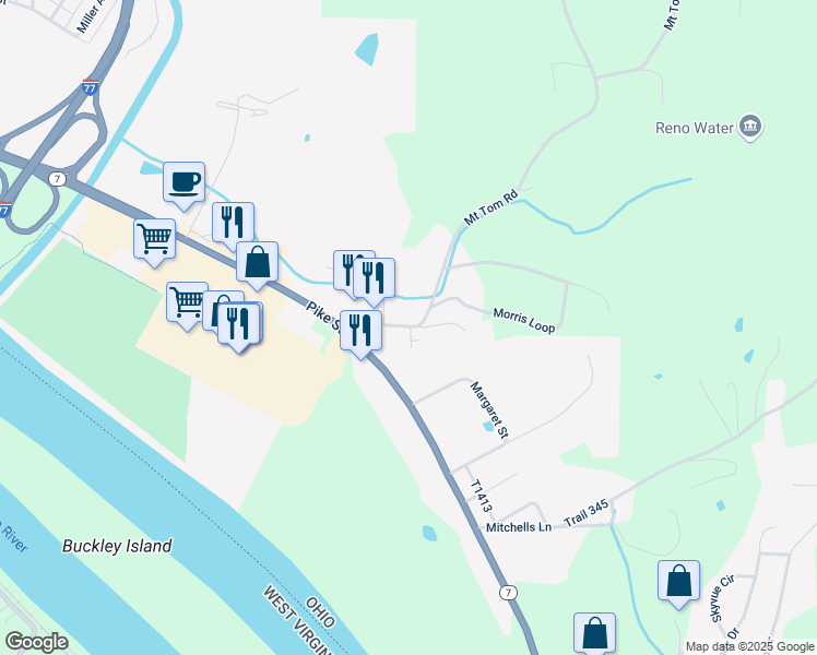 map of restaurants, bars, coffee shops, grocery stores, and more near 100 Cherry Tree Lane in Marietta