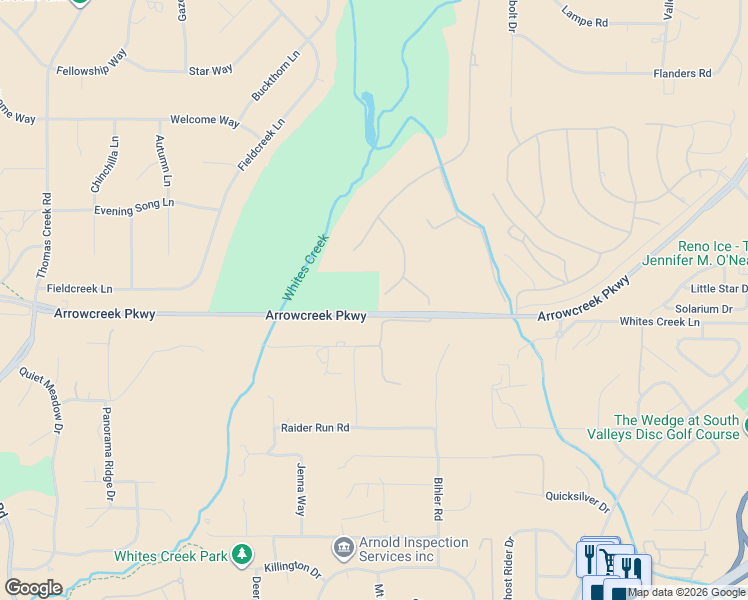 map of restaurants, bars, coffee shops, grocery stores, and more near 1200 Springer Court in Reno