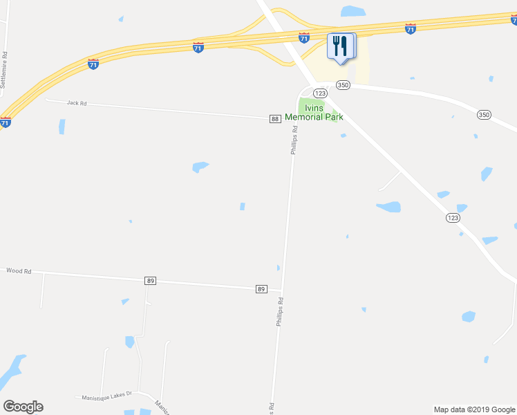 map of restaurants, bars, coffee shops, grocery stores, and more near 1757 Phillips Road in Lebanon