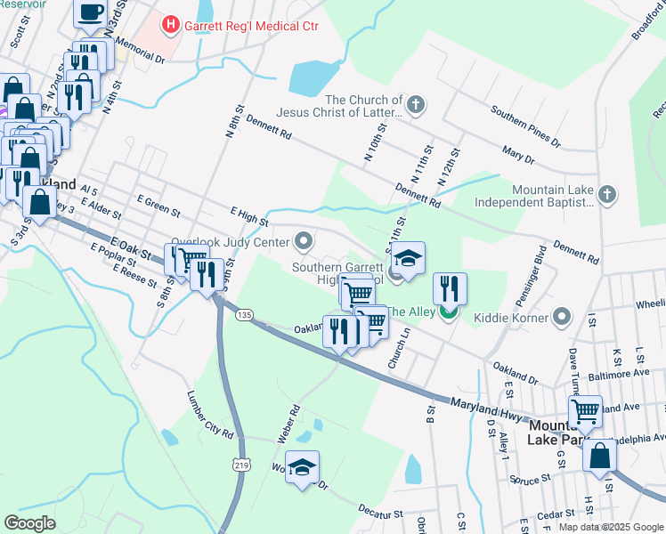 map of restaurants, bars, coffee shops, grocery stores, and more near 750 Vista Square in Oakland