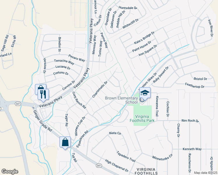 map of restaurants, bars, coffee shops, grocery stores, and more near 535 Little Sorrel Court in Reno