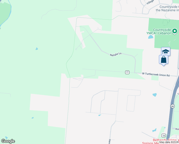 map of restaurants, bars, coffee shops, grocery stores, and more near 817 West Turtlecreek Union Road in Lebanon