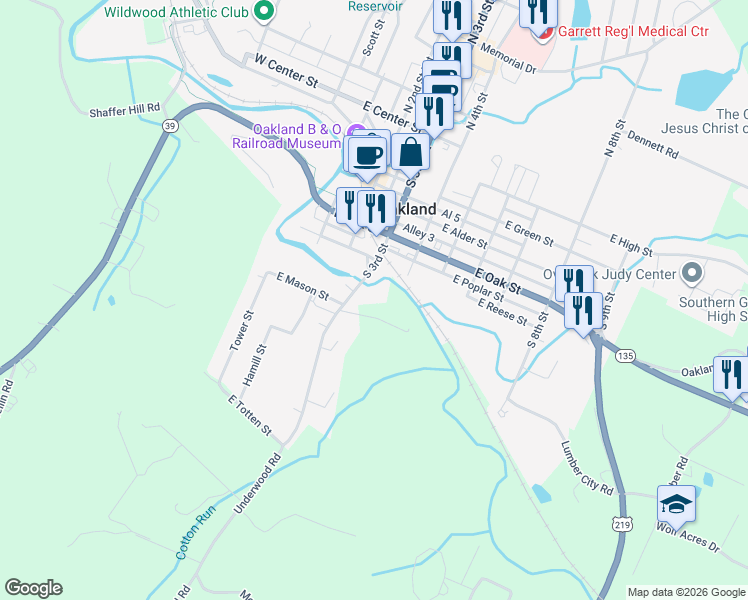 map of restaurants, bars, coffee shops, grocery stores, and more near 428 South 3rd Street in Oakland
