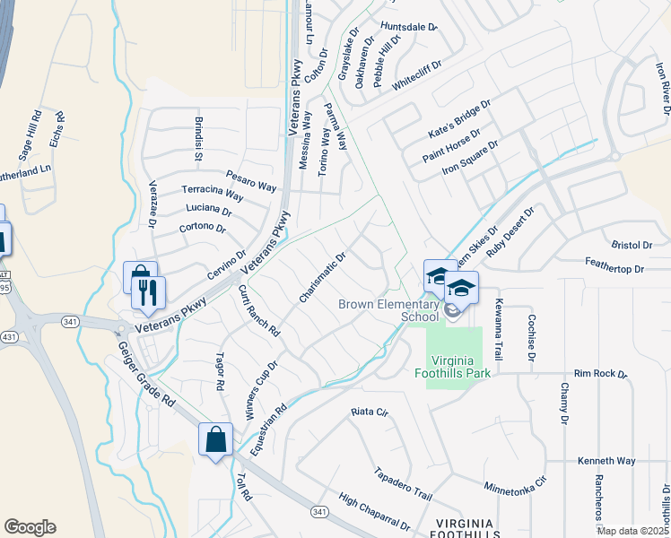map of restaurants, bars, coffee shops, grocery stores, and more near 500 Little Sorrel Court in Reno