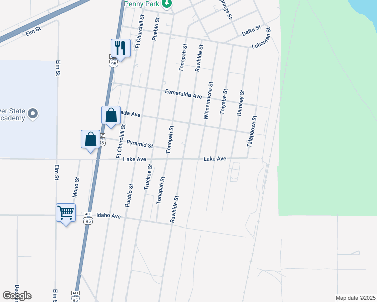 map of restaurants, bars, coffee shops, grocery stores, and more near 2980 Rawhide St in Silver Springs