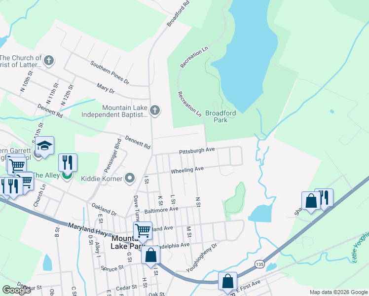 map of restaurants, bars, coffee shops, grocery stores, and more near 1204 Pittsburg Avenue in Oakland
