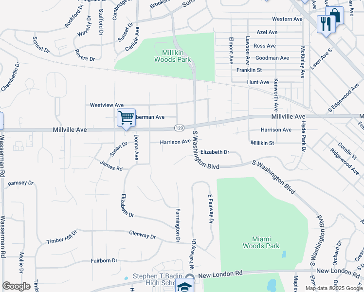 map of restaurants, bars, coffee shops, grocery stores, and more near 903 Harrison Avenue in Hamilton