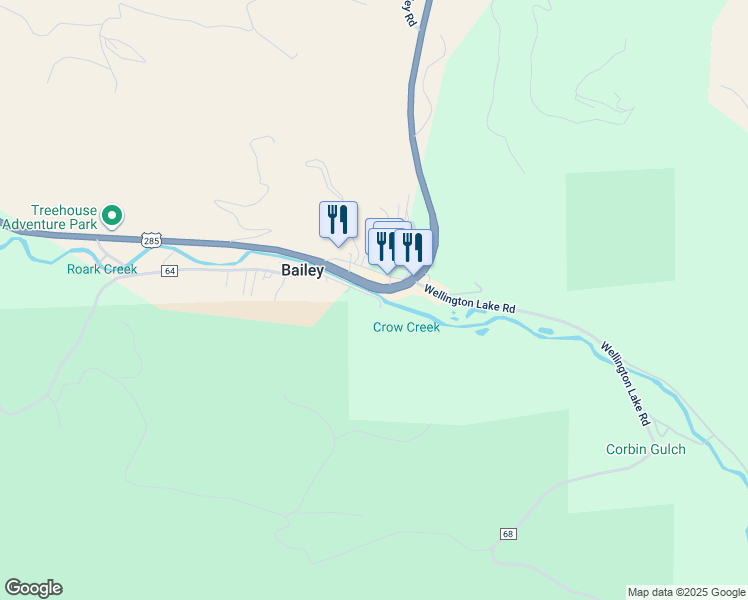 map of restaurants, bars, coffee shops, grocery stores, and more near 166 River Drive in Bailey
