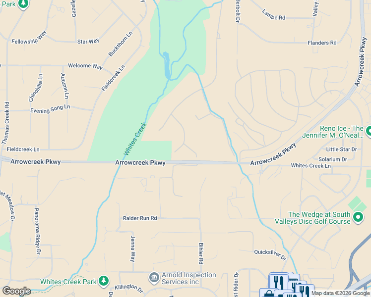 map of restaurants, bars, coffee shops, grocery stores, and more near 1225 Springer Court in Reno