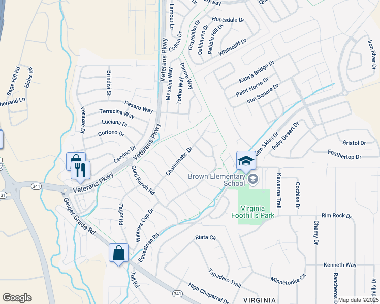 map of restaurants, bars, coffee shops, grocery stores, and more near 500 Little Sorrel Court in Reno