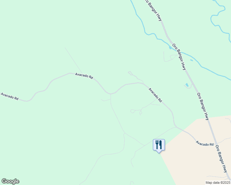 map of restaurants, bars, coffee shops, grocery stores, and more near Avacado Road in Bangor