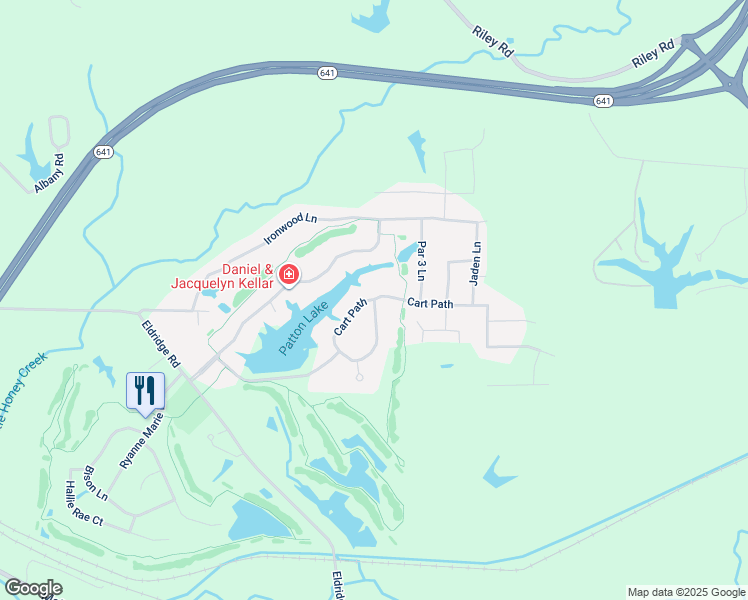 map of restaurants, bars, coffee shops, grocery stores, and more near 4587 Cart Path in Terre Haute