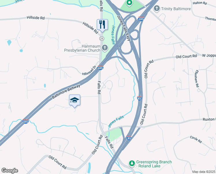 map of restaurants, bars, coffee shops, grocery stores, and more near 502 Brightwood Club Drive in Timonium
