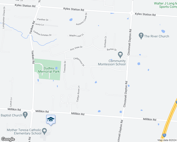map of restaurants, bars, coffee shops, grocery stores, and more near 5747 Kempton Court in Middletown